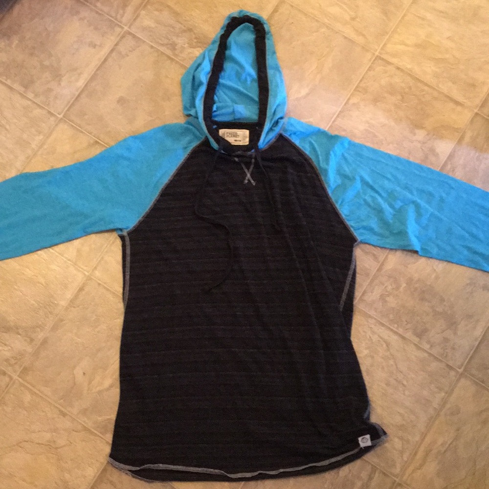 Long sleeve athletic shirt with hood